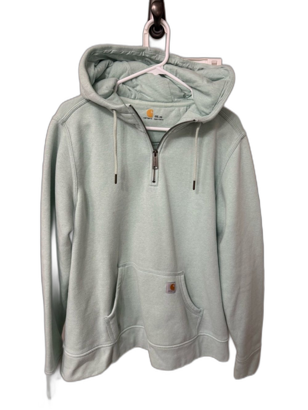 Carhartt Mint Green Quarter-Zip Hoodie XXL